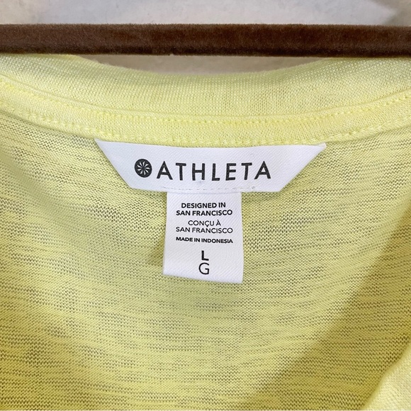 Athleta Honeysuckle Yellow Crewneck Sleeveless Breezy Tank Size L - Picture 4 of 6